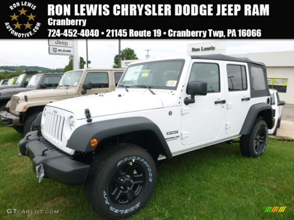 2016 Wrangler Unlimited Sport 4x4 - Bright White / Black photo #1