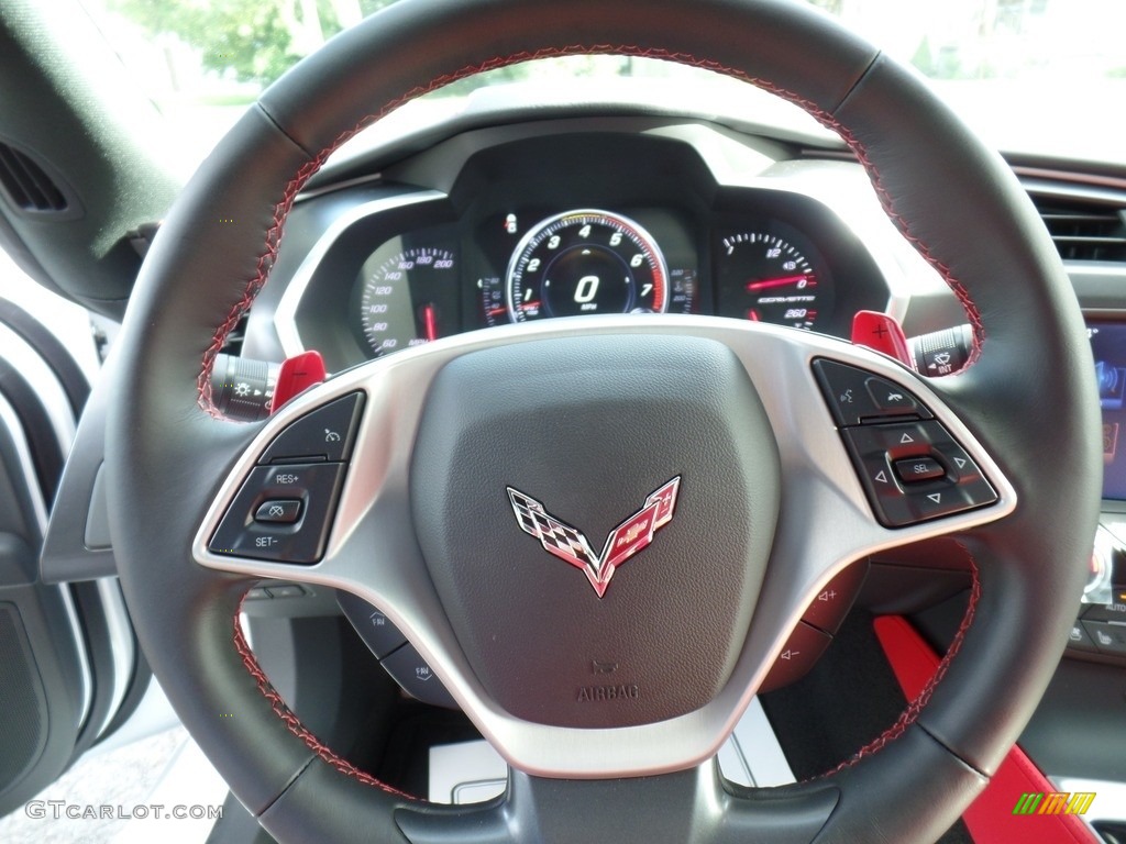2017 Chevrolet Corvette Grand Sport Convertible Adrenaline Red Steering Wheel Photo #115127774
