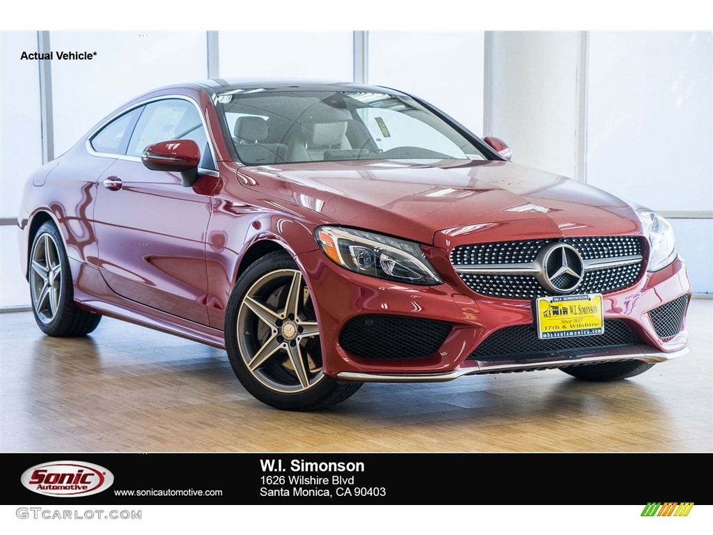 2017 C 300 Coupe - designo Cardinal Red Metallic / Silk Beige/Black photo #1