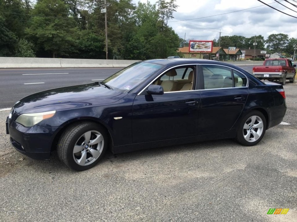 2004 5 Series 530i Sedan - Orient Blue Metallic / Black photo #7