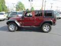 2008 Red Rock Crystal Pearl Jeep Wrangler Unlimited Sahara 4x4  photo #9