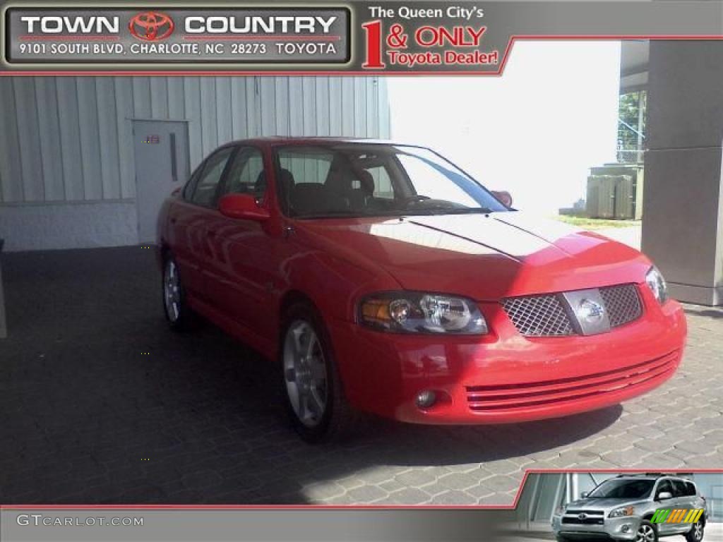 2006 Sentra SE-R Spec V - Code Red / Charcoal photo #1
