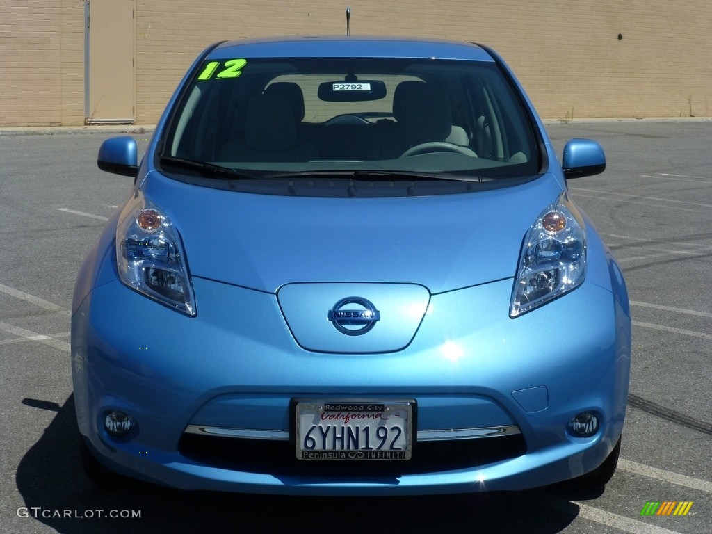 2012 LEAF SL - Blue Ocean / Light Gray photo #2