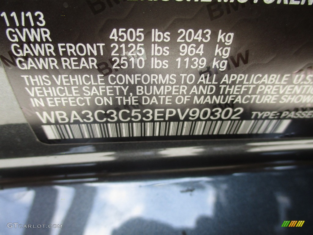 2014 3 Series 320i xDrive Sedan - Mineral Grey Metallic / Black photo #19
