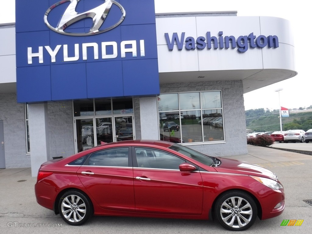 2011 Sonata SE 2.0T - Venetian Red / Black photo #2
