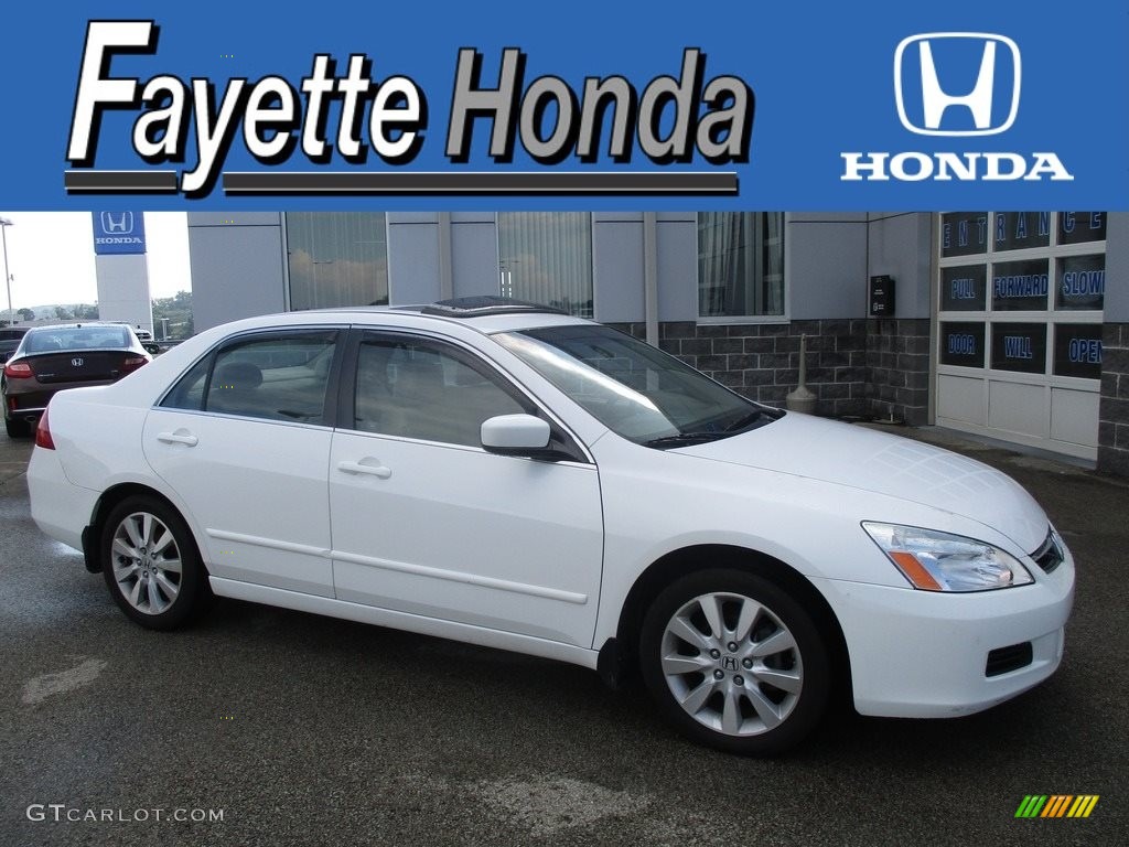 2007 Accord EX-L V6 Sedan - Taffeta White / Ivory photo #1
