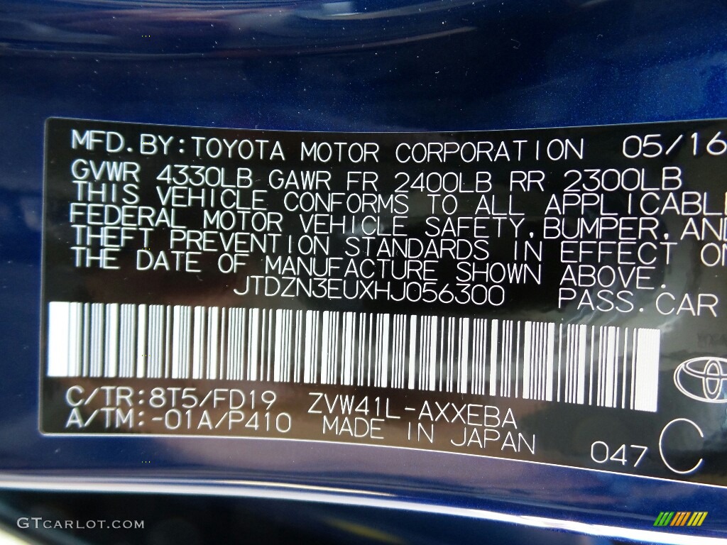 2017 Toyota Prius v Three Color Code Photos