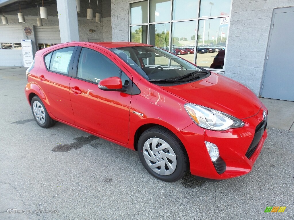 2016 Prius c Two - Absolutely Red / Black photo #1
