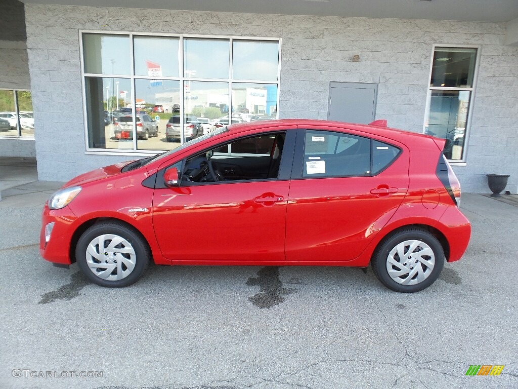 2016 Prius c Two - Absolutely Red / Black photo #6
