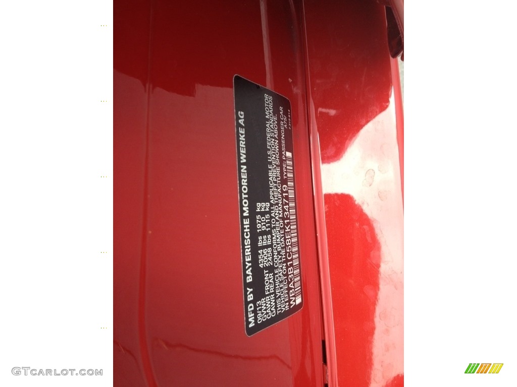 2014 3 Series 320i Sedan - Melbourne Red Metallic / Black photo #44