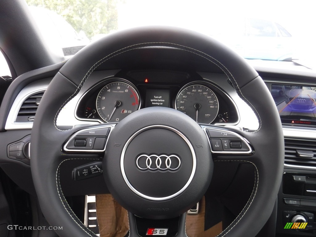 2017 Audi S5 3.0 TFSI quattro Coupe Black Steering Wheel Photo #115183070