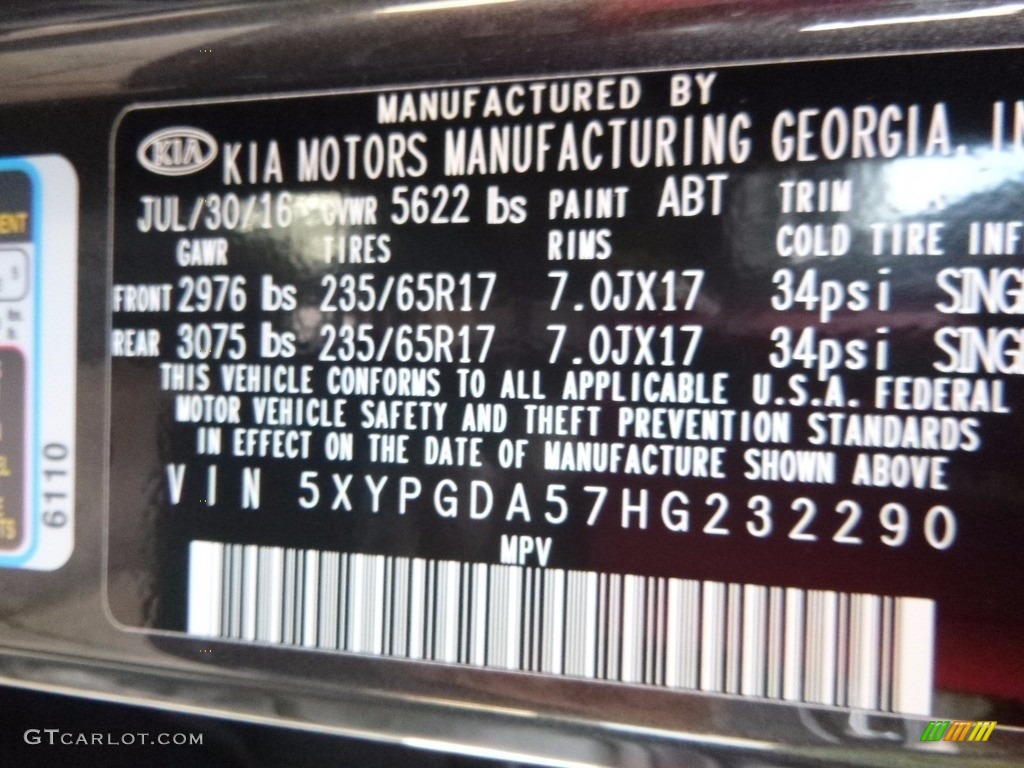 2017 Sorento Color Code ABT for Platinum Graphite Photo #115185911