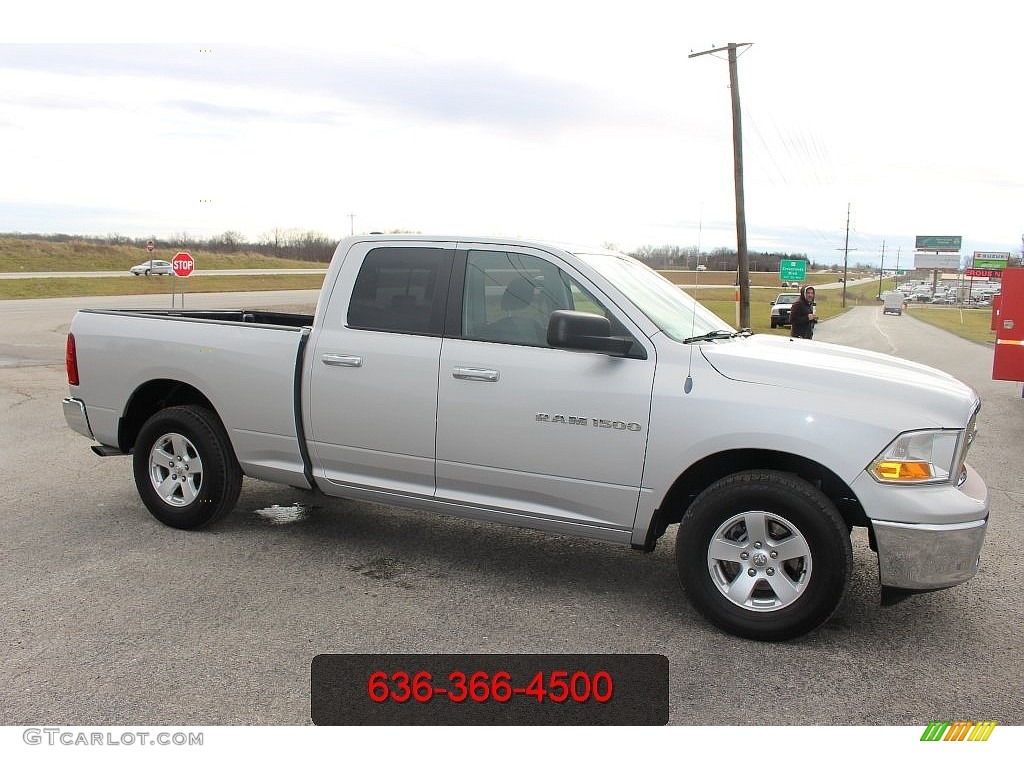 2012 Ram 1500 SLT Quad Cab - Bright Silver Metallic / Dark Slate Gray/Medium Graystone photo #1