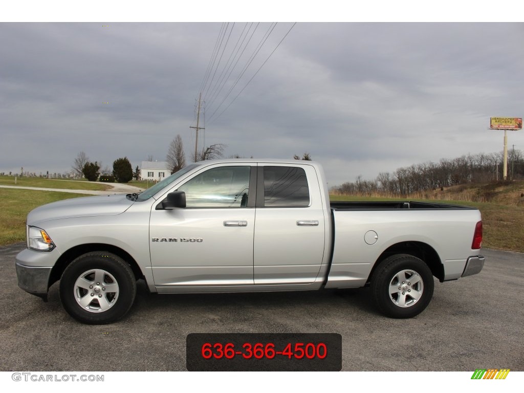 2012 Ram 1500 SLT Quad Cab - Bright Silver Metallic / Dark Slate Gray/Medium Graystone photo #42