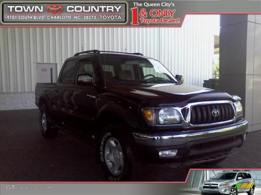 2004 Tacoma V6 PreRunner Double Cab - Black Sand Pearl / Charcoal photo #1