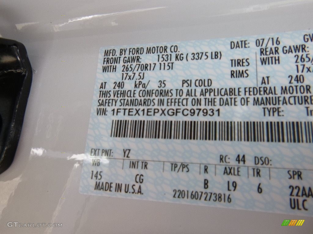 2016 F150 Lariat SuperCab 4x4 - Oxford White / Medium Earth Gray photo #10