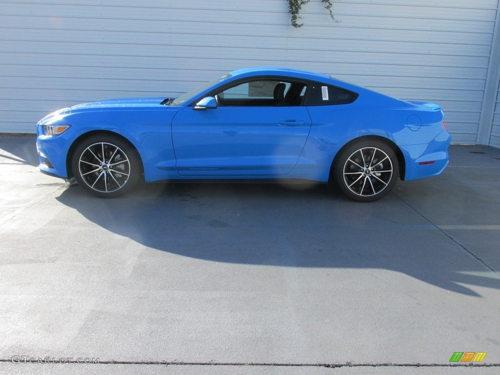 2017 Mustang Ecoboost Coupe - Grabber Blue / Ebony photo #6