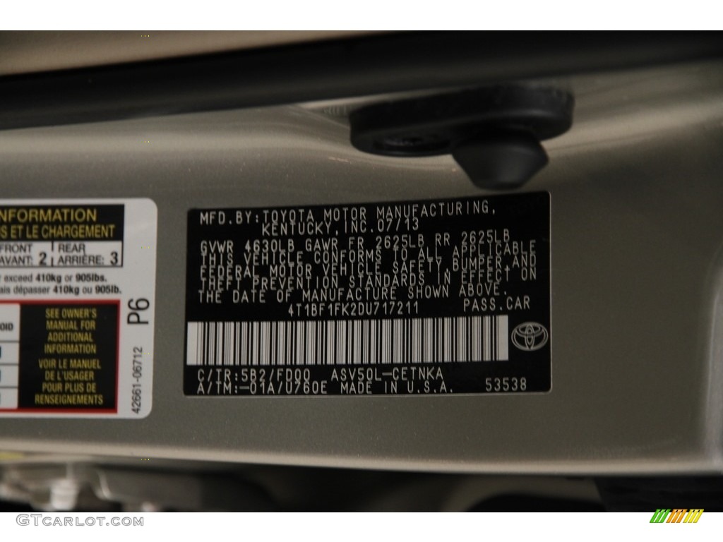 2013 Camry LE - Champagne Mica / Ivory photo #17