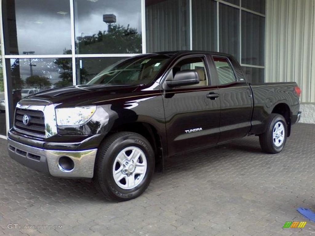 2007 Tundra SR5 Double Cab - Black / Beige photo #3