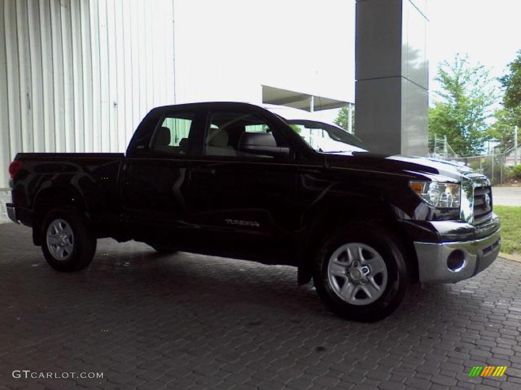 2007 Tundra SR5 Double Cab - Black / Beige photo #4