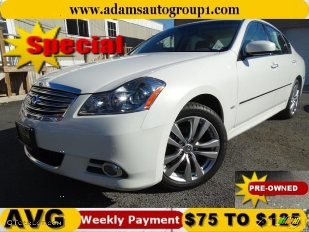 2010 M 35x AWD Sedan - Moonlight White / Wheat photo #1