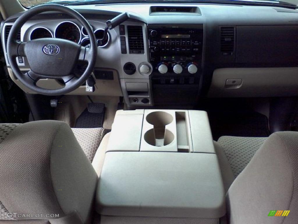 2007 Tundra SR5 Double Cab - Black / Beige photo #15