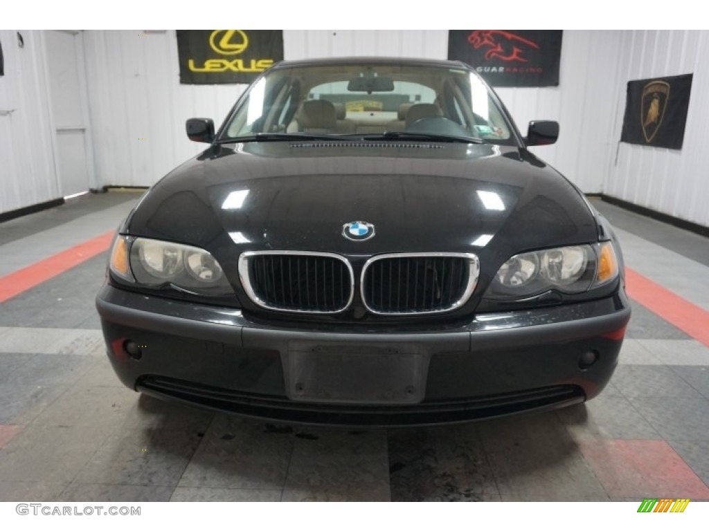 2002 3 Series 325xi Sedan - Jet Black / Sand photo #4