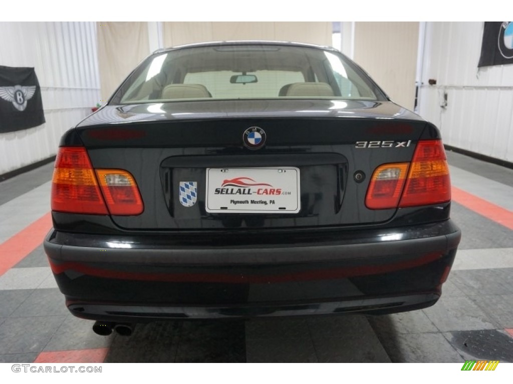 2002 3 Series 325xi Sedan - Jet Black / Sand photo #9