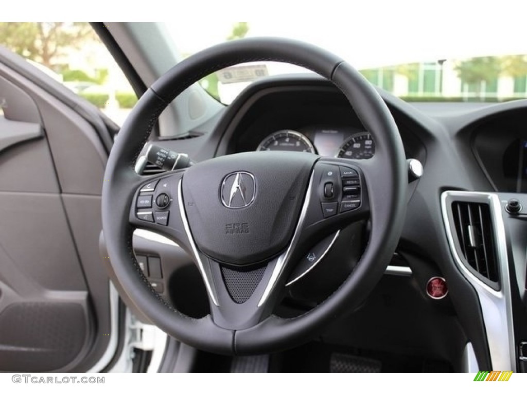 2017 Acura TLX Technology Sedan Ebony Steering Wheel Photo #115219361