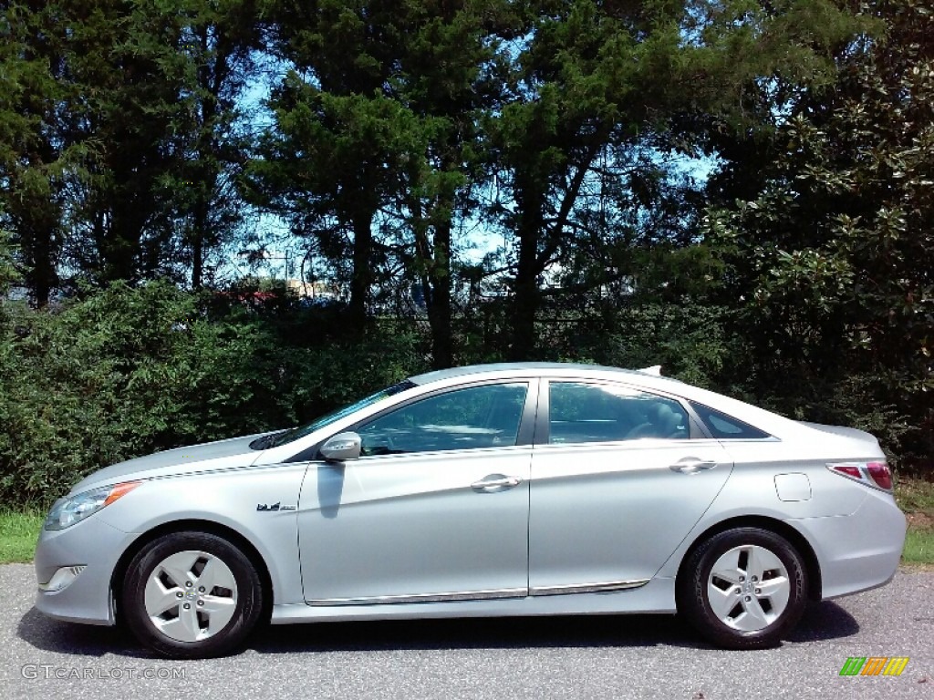 2012 Sonata Hybrid - Silver Frost Metallic / Gray photo #1