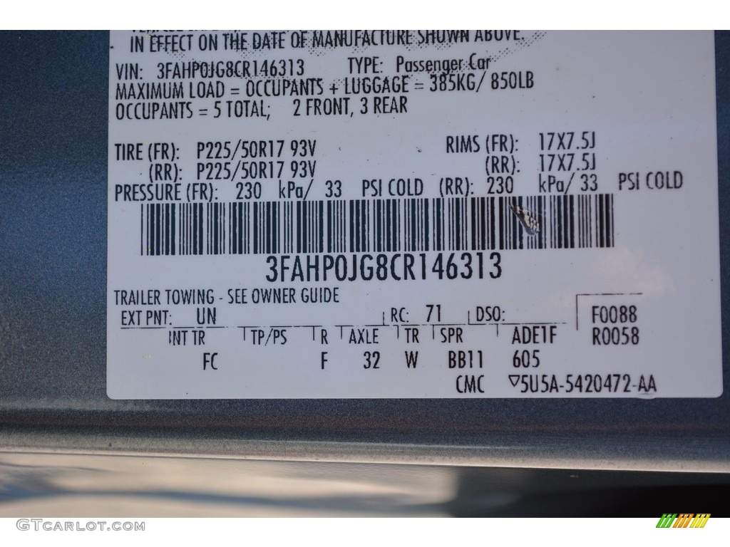 2012 Fusion SEL V6 - Steel Blue Metallic / Camel photo #11