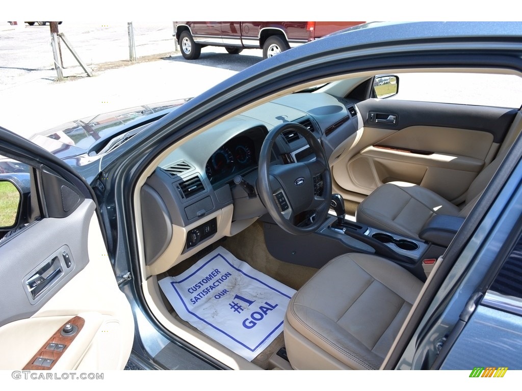 2012 Fusion SEL V6 - Steel Blue Metallic / Camel photo #19