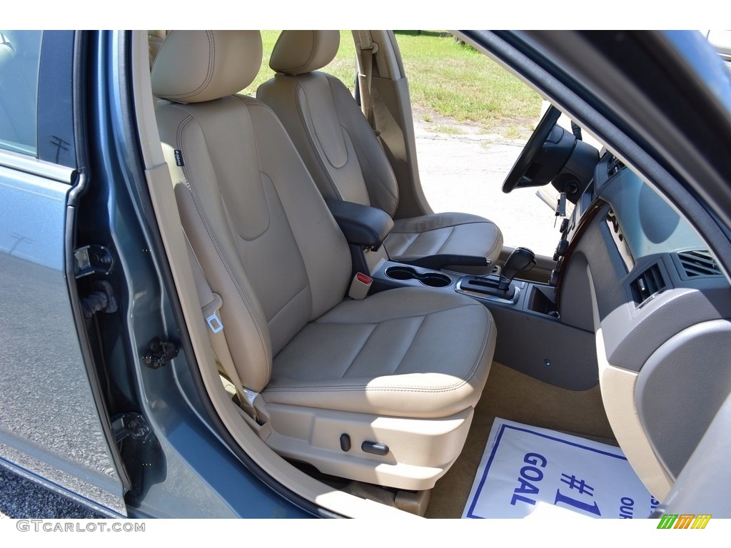 2012 Fusion SEL V6 - Steel Blue Metallic / Camel photo #25