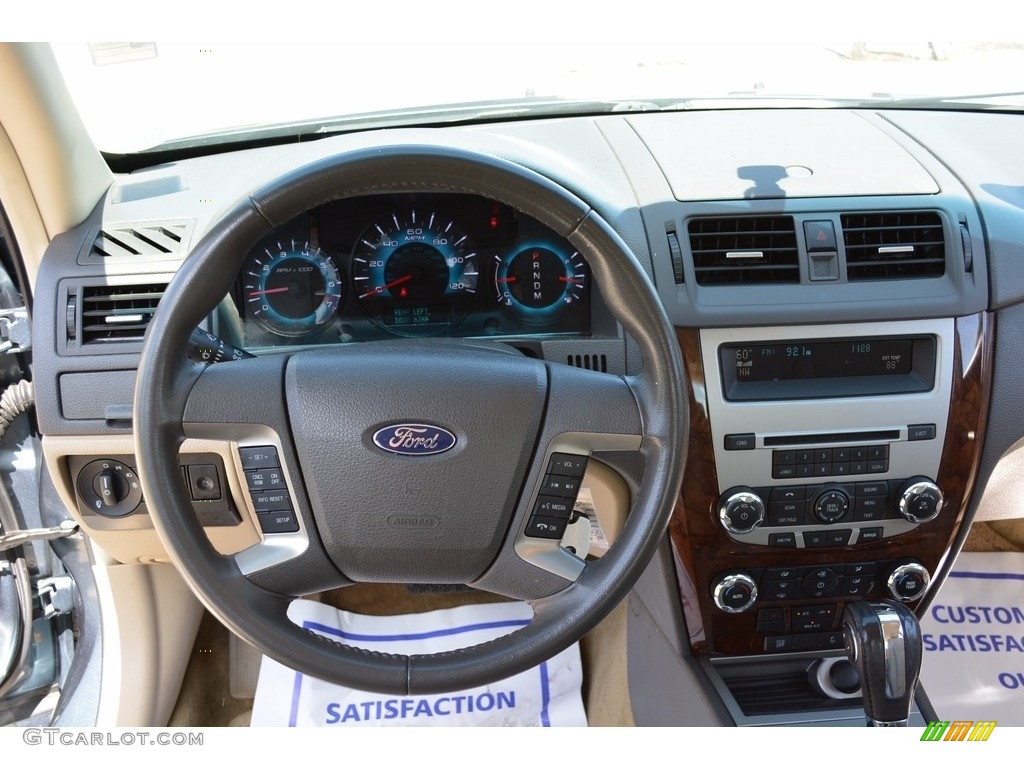 2012 Fusion SEL V6 - Steel Blue Metallic / Camel photo #28