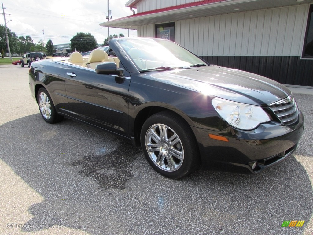 2008 Sebring Limited Convertible - Brilliant Black Crystal Pearl / Medium Pebble Beige/Cream photo #7