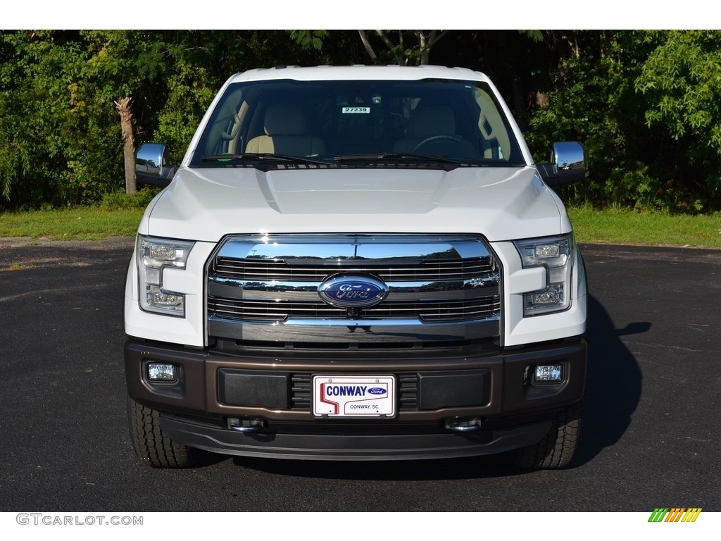 2016 F150 Lariat SuperCrew 4x4 - Oxford White / Medium Light Camel photo #13