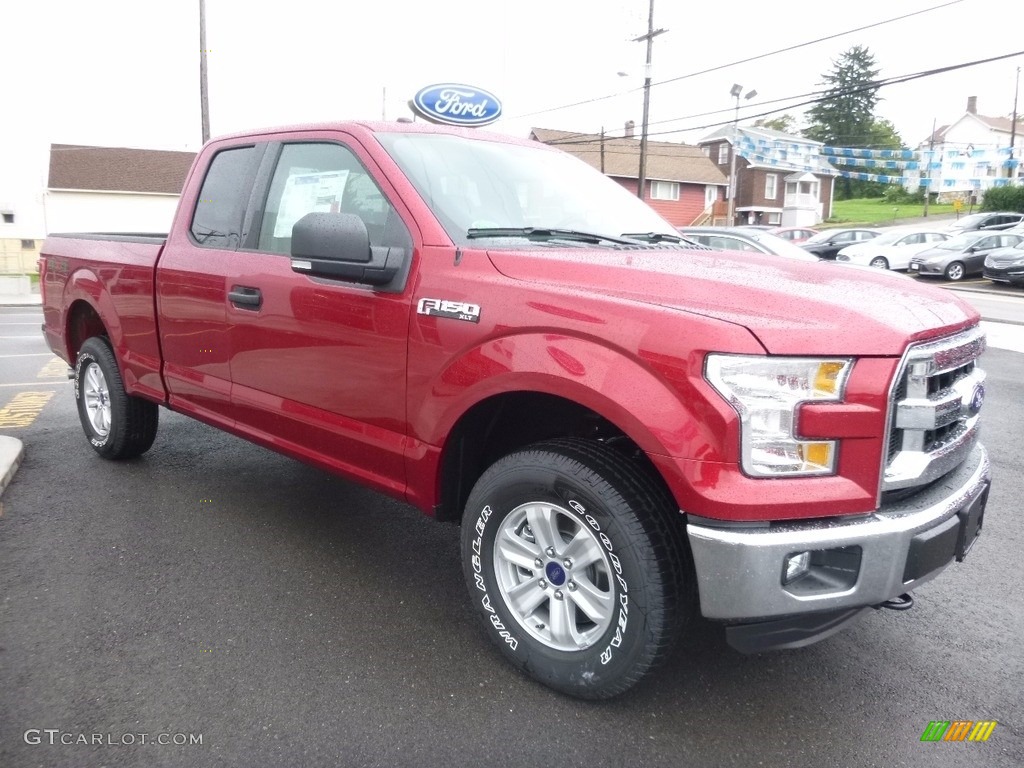 2016 F150 XLT SuperCab 4x4 - Ruby Red / Medium Earth Gray photo #3
