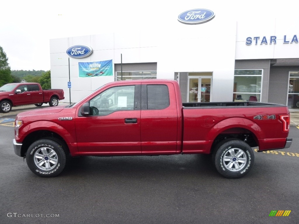 2016 F150 XLT SuperCab 4x4 - Ruby Red / Medium Earth Gray photo #9