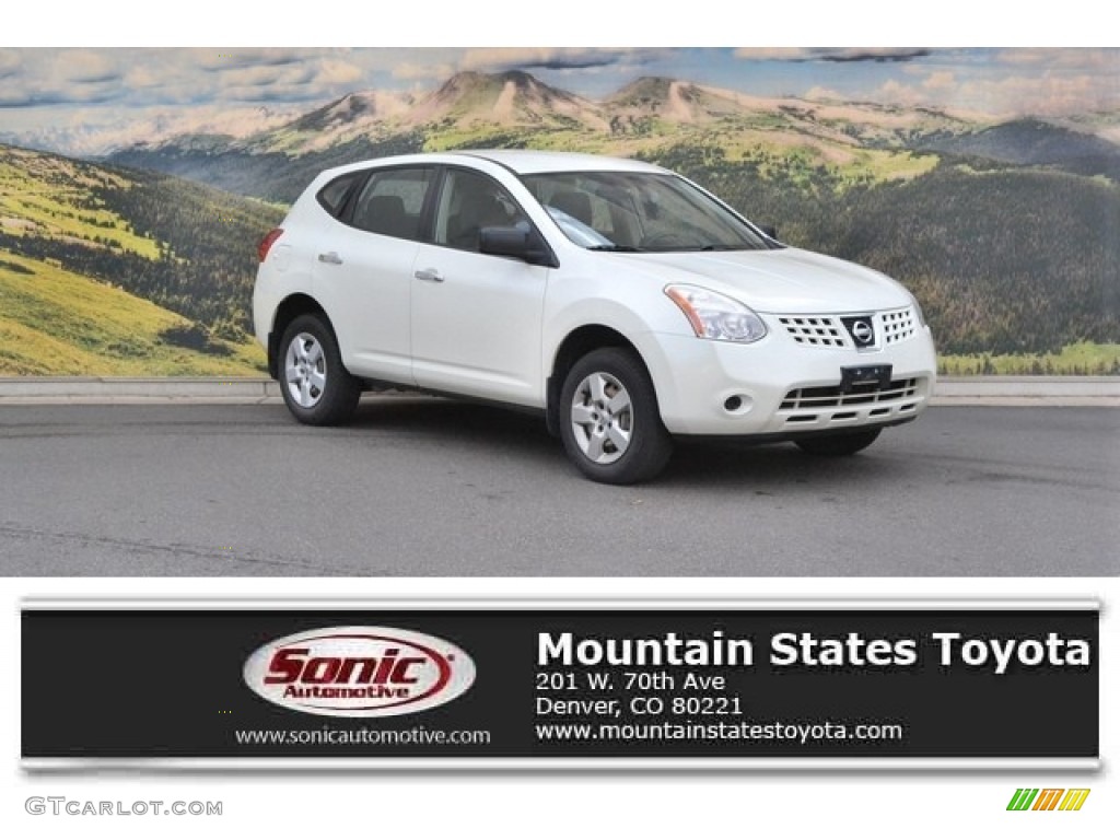 2010 Rogue S AWD - Phantom White / Black photo #1