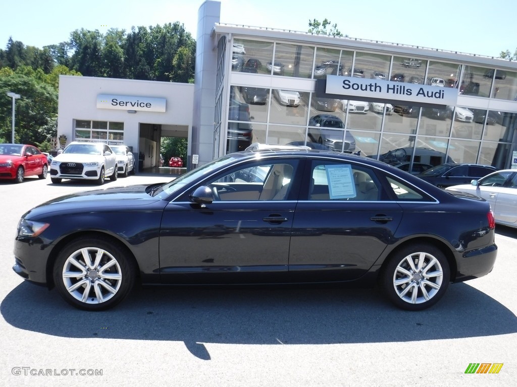 2014 A6 2.0T quattro Sedan - Aviator Blue Metallic / Velvet Beige photo #2