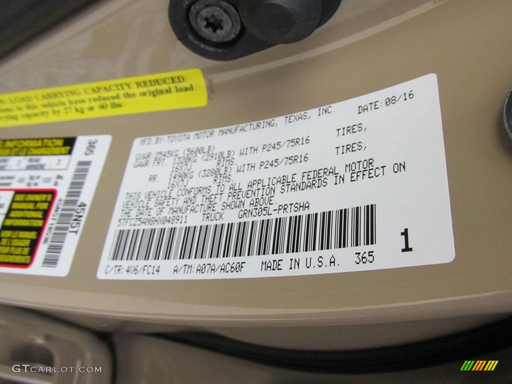 2017 Tacoma SR5 Double Cab 4x4 - Quicksand / Cement Gray photo #35
