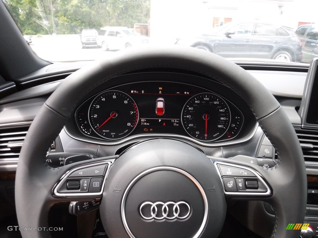 2017 Audi A7 3.0 TFSI Premium Plus quattro Black Steering Wheel Photo #115279930