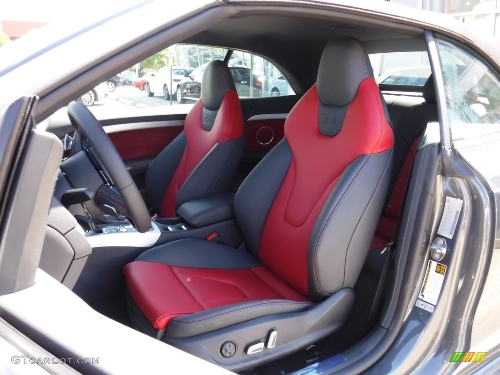Black/Magma Red Interior 2017 Audi S5 3.0 TFSI quattro Cabriolet Photo #115280722