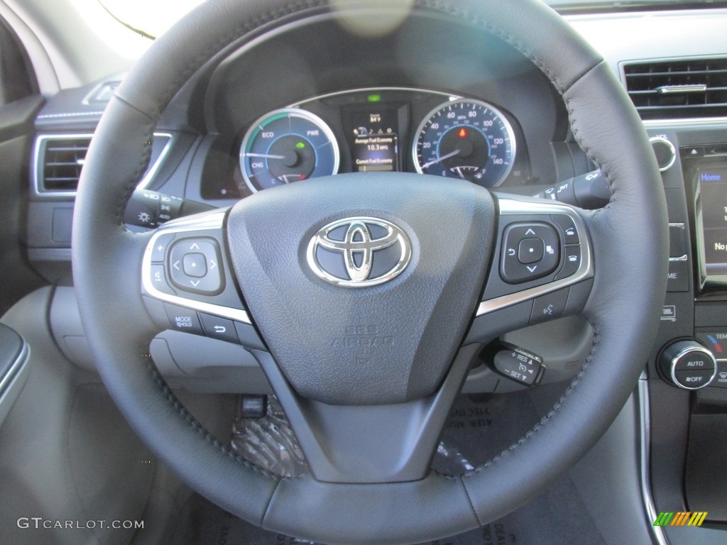 2017 Toyota Camry Hybrid XLE Ash Steering Wheel Photo #115282906