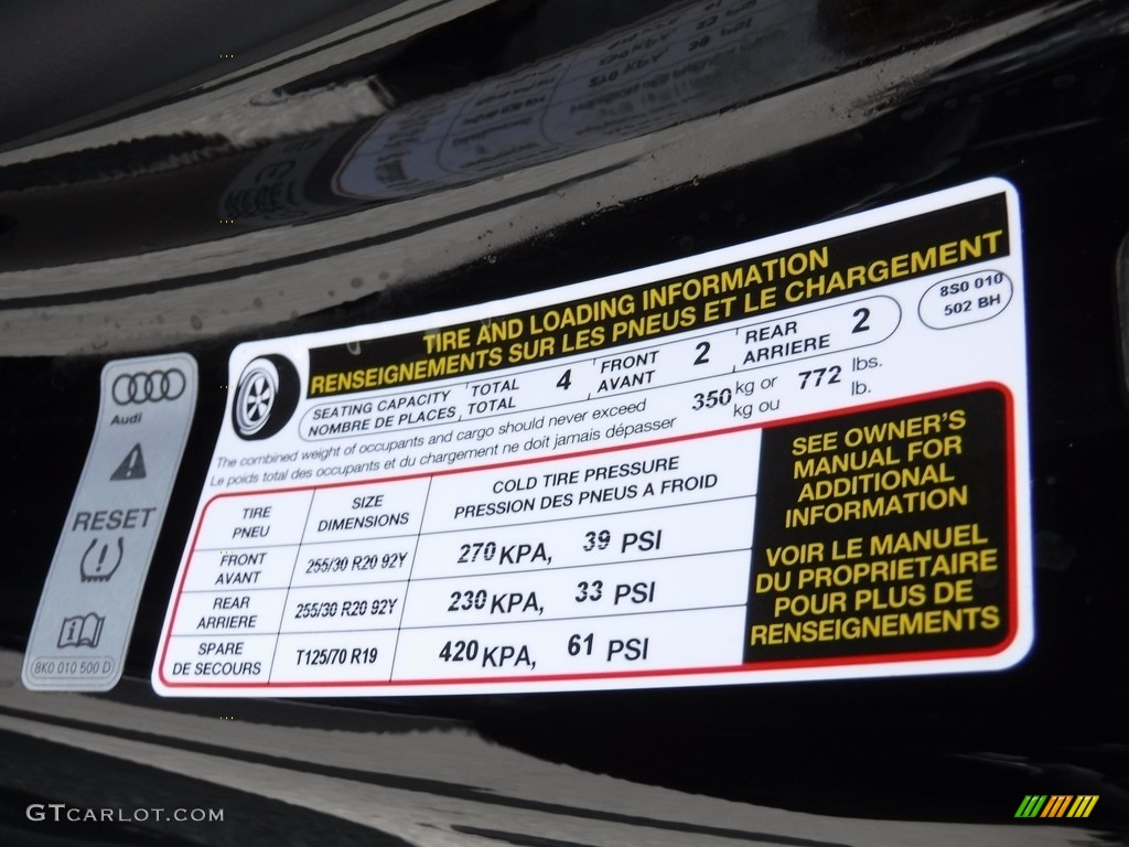 2017 Audi TT S 2.0 TFSI quattro Coupe Info Tag Photo #115283956