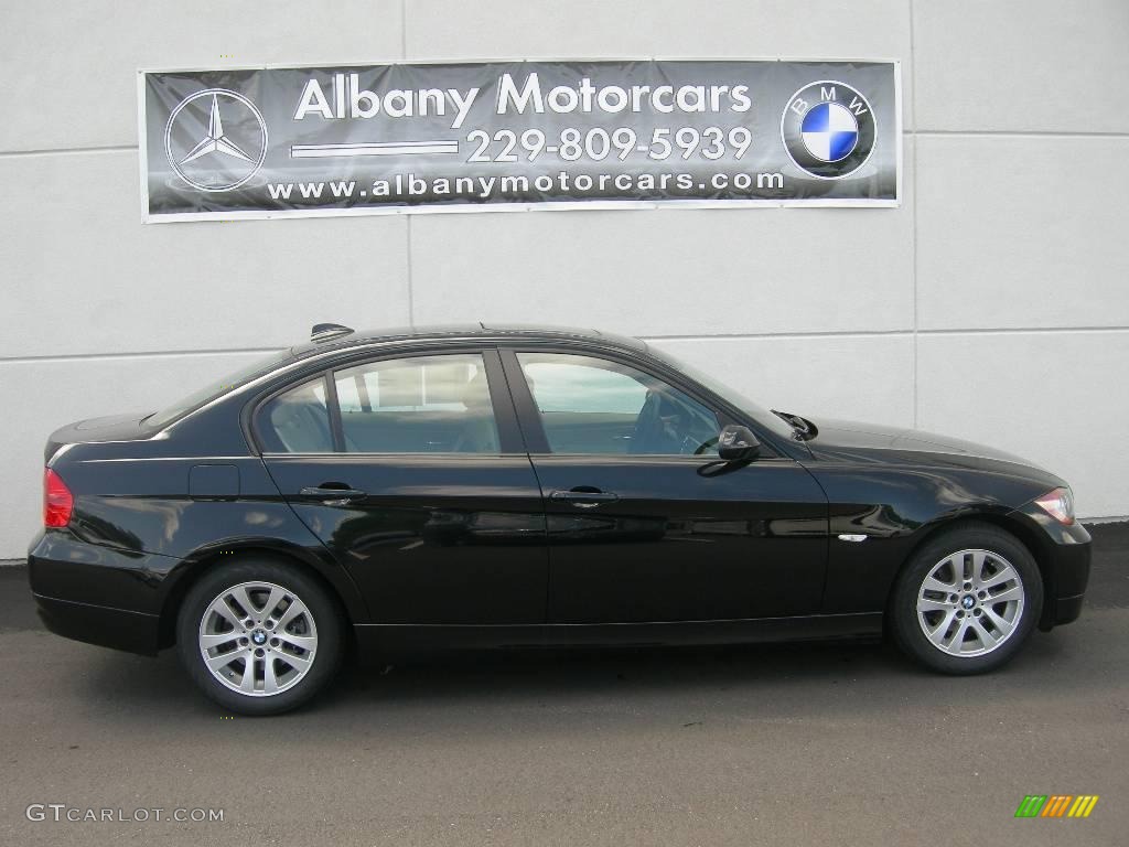 2007 3 Series 328i Sedan - Jet Black / Beige photo #13