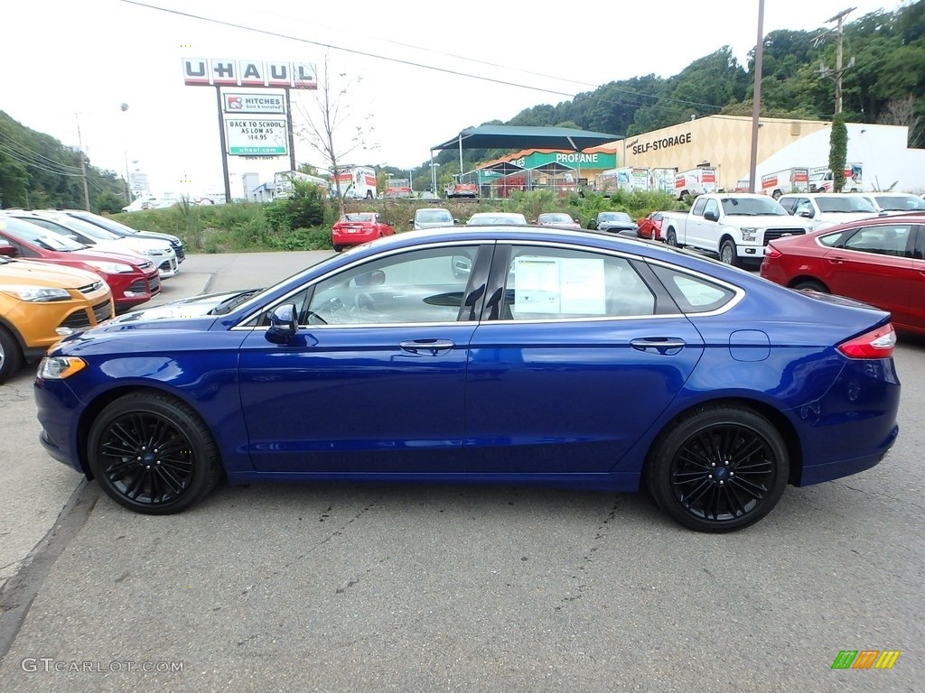 2016 Fusion SE AWD - Deep Impact Blue Metallic / Dune photo #5