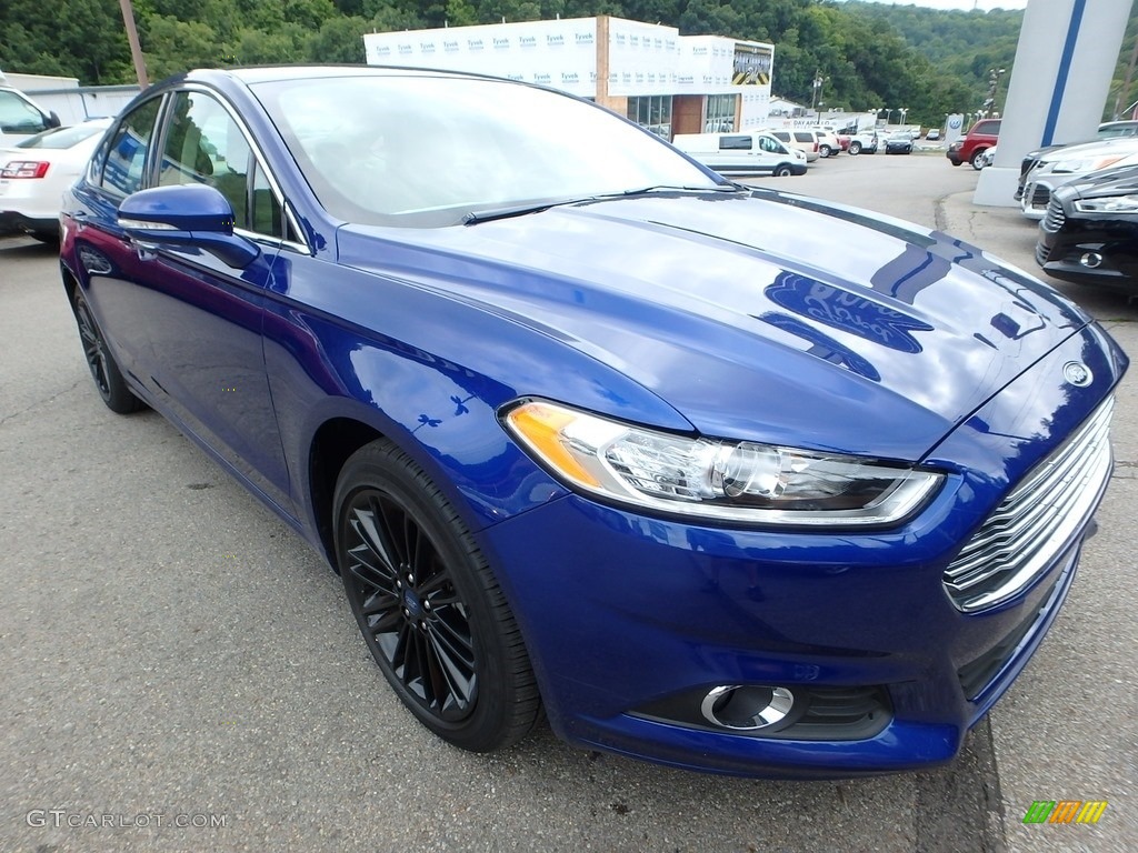 2016 Fusion SE AWD - Deep Impact Blue Metallic / Dune photo #8