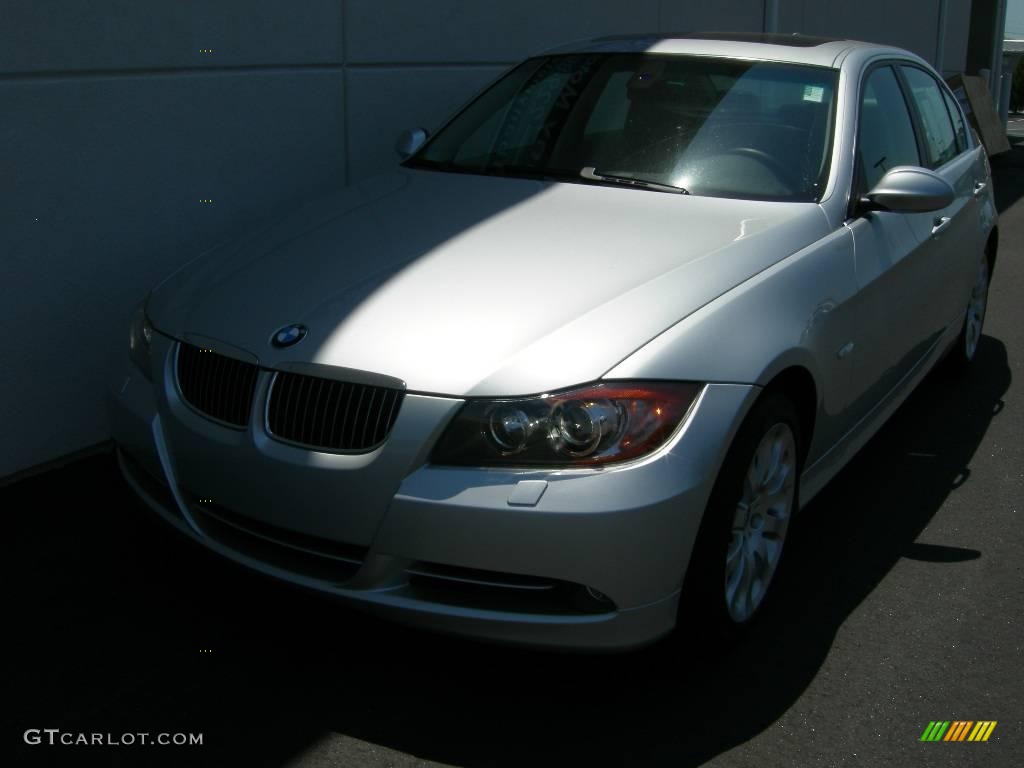 2007 3 Series 335i Sedan - Titanium Silver Metallic / Grey photo #3