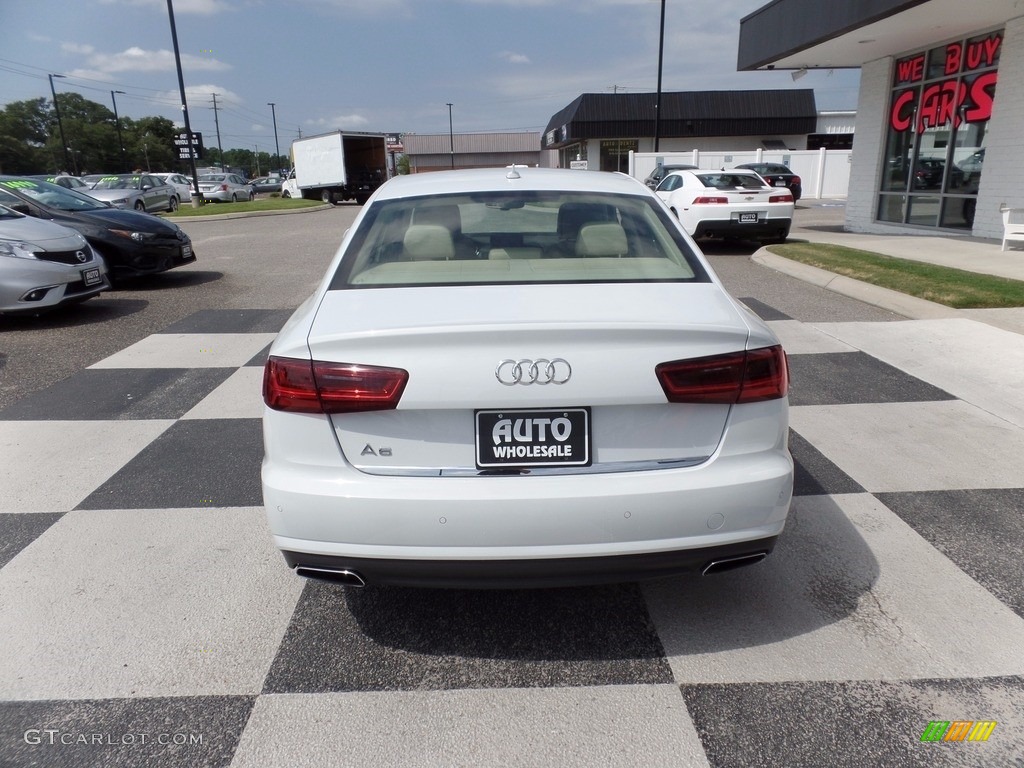 2016 A6 2.0 TFSI Premium Plus - Glacier White Metallic / Atlas Beige photo #4